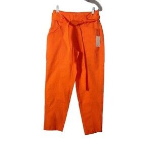 A New Day High-Rise Tapered Ankle Tie-Front Pants Orange Womens Size 2 New
